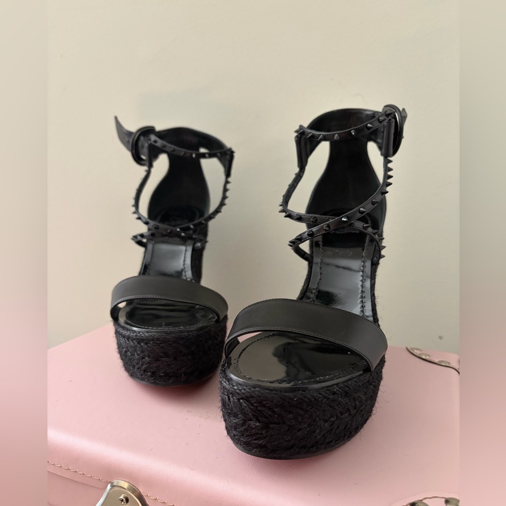 Christian Louboutin Chocazeppa Studded Wedge Sandals | Platform | Size 41